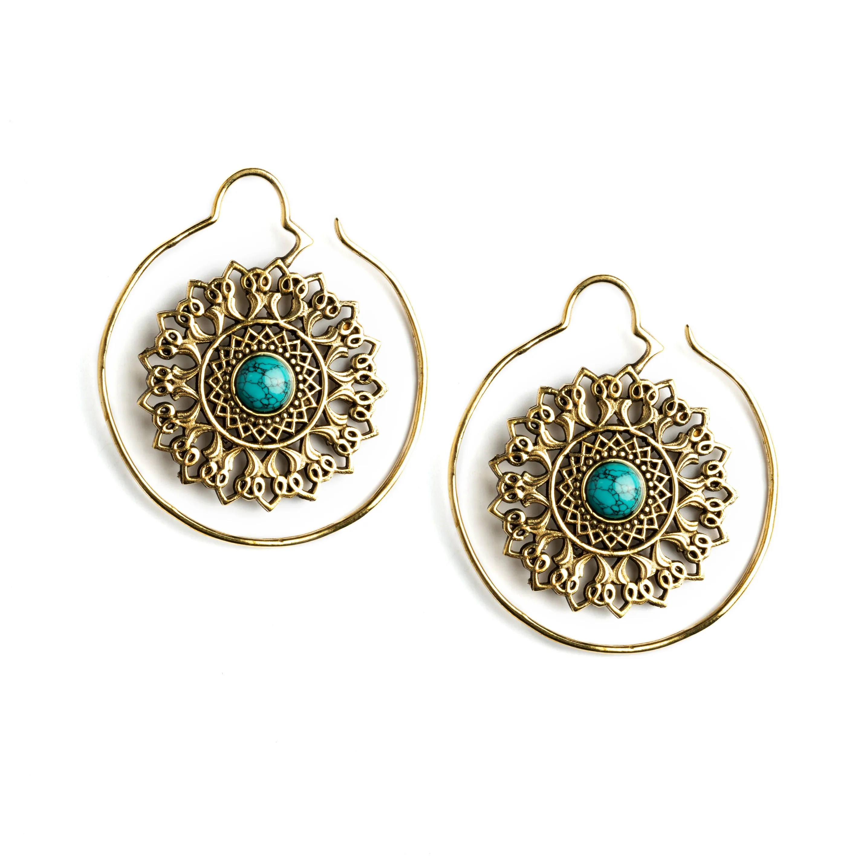 Turquoise Padma Mandala Earrings