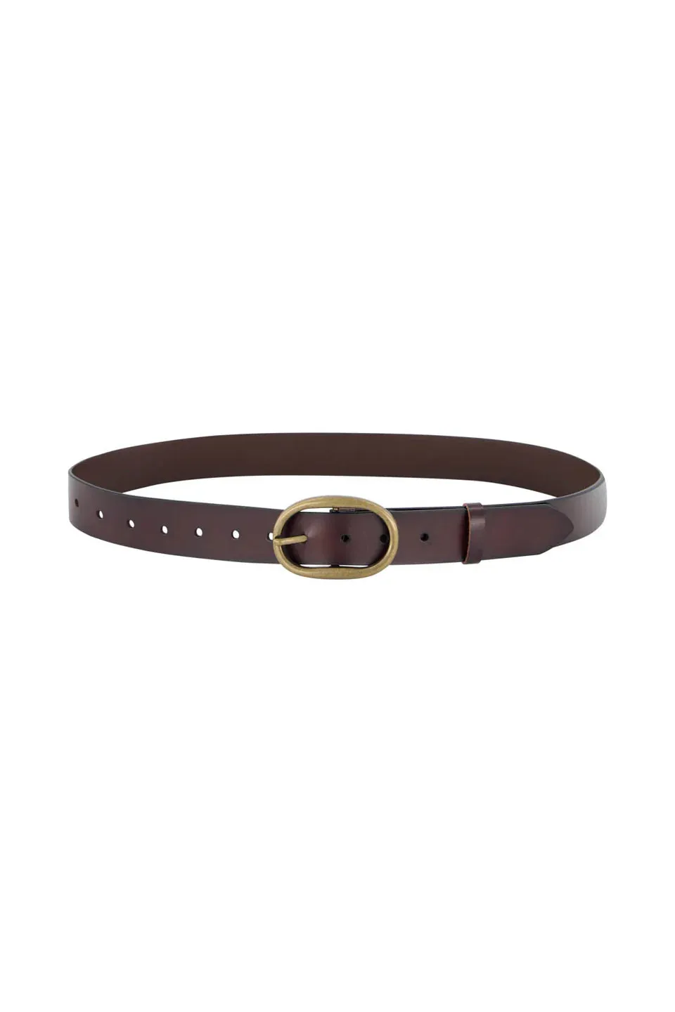 Verge Willow Leather Belt - Mahogany