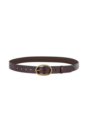 Verge Willow Leather Belt - Mahogany