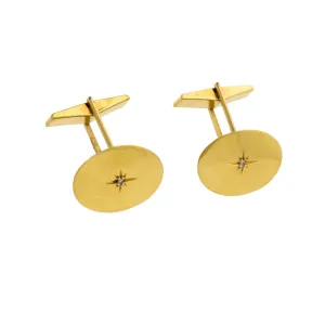 Vintage 10k Art-Nouveau Diamond Star Cuff Links