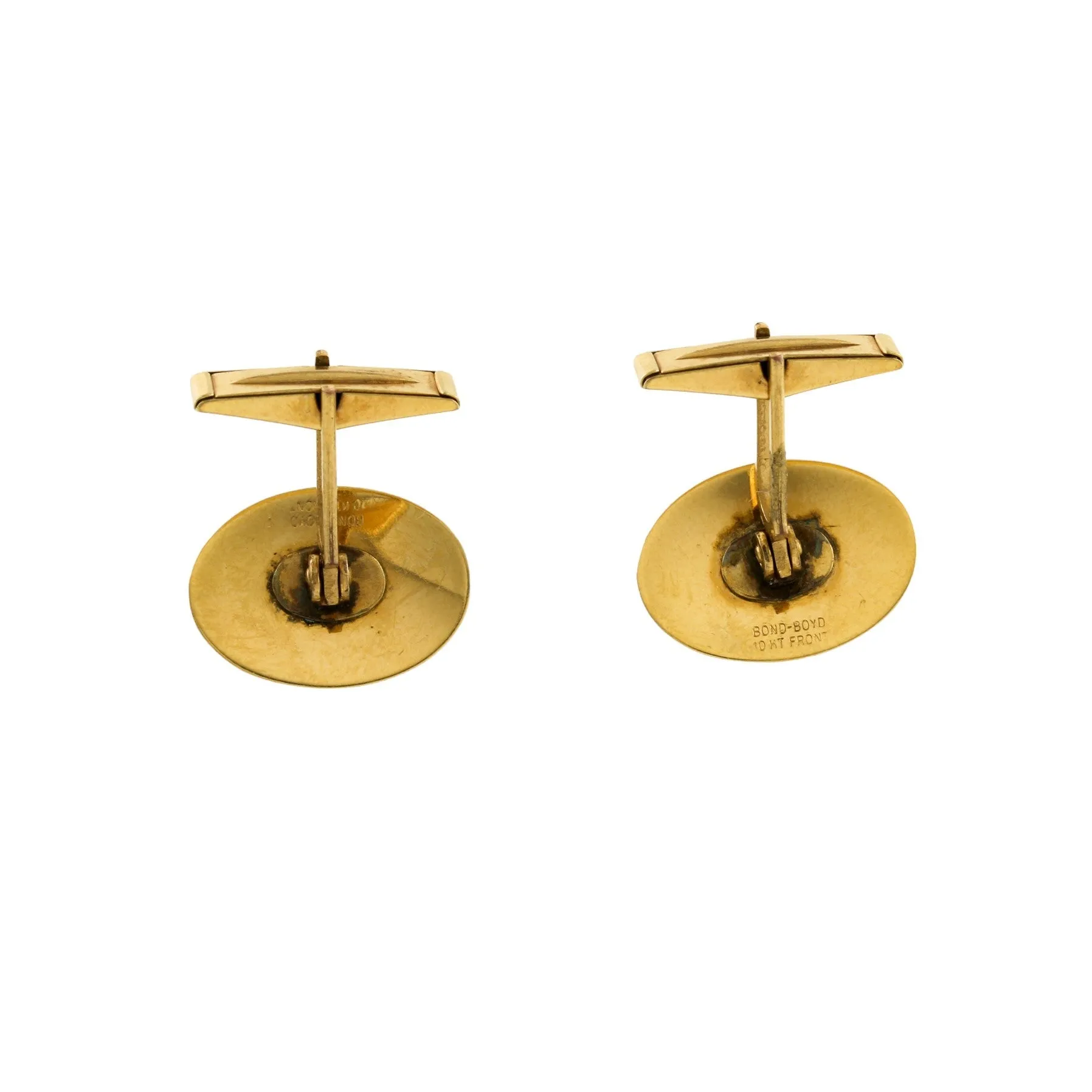 Vintage 10k Art-Nouveau Diamond Star Cuff Links