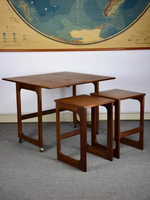 Vintage Scandinavian teak cocktail table set