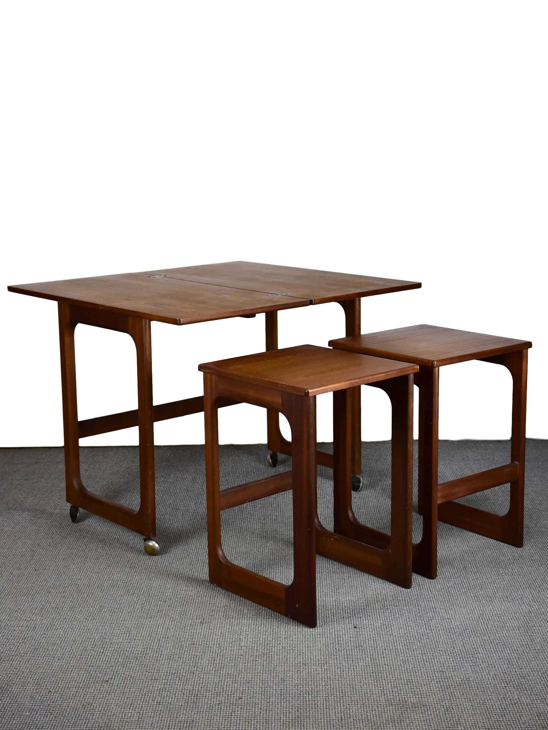 Vintage Scandinavian teak cocktail table set