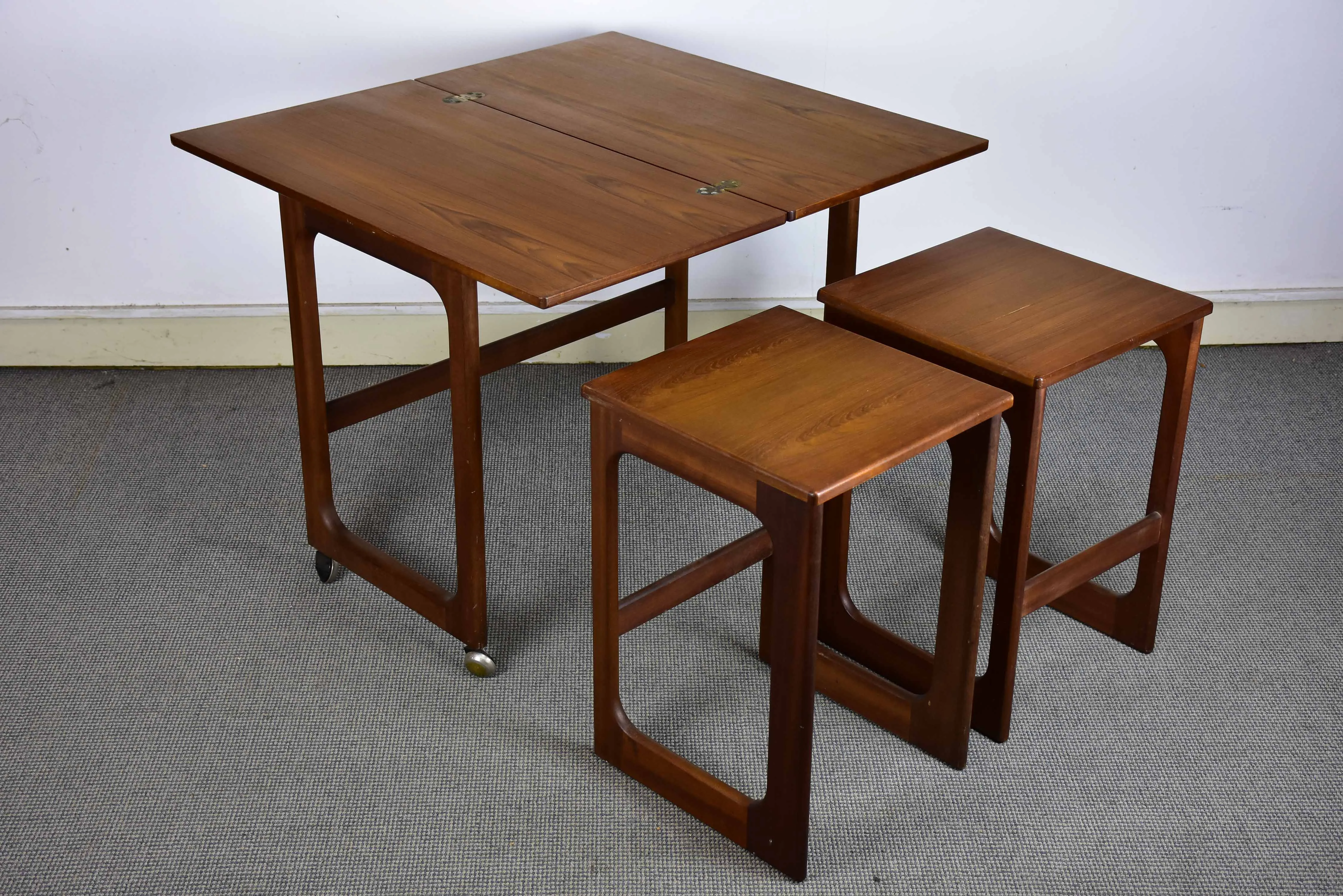 Vintage Scandinavian teak cocktail table set