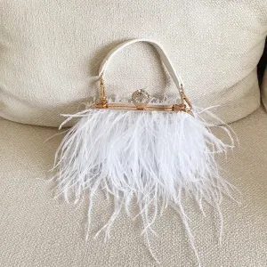 Vintage Sling Ostrich Feathers Evening Bag-Showtown