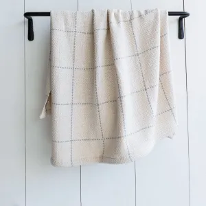 White and Gray Windowpane Baby Blanket