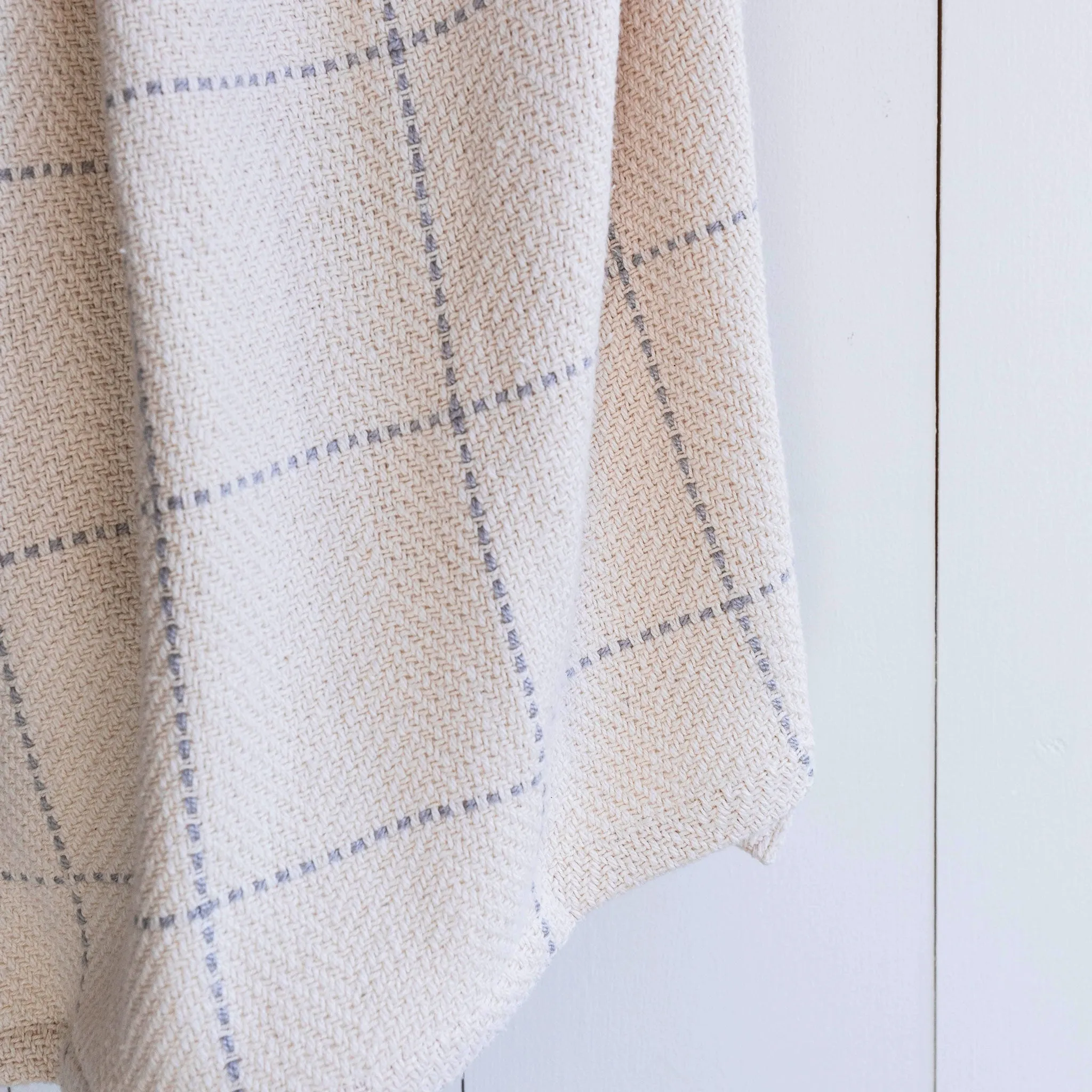 White and Gray Windowpane Baby Blanket