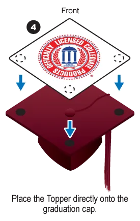 White Background Grad Cap Tassel Topper