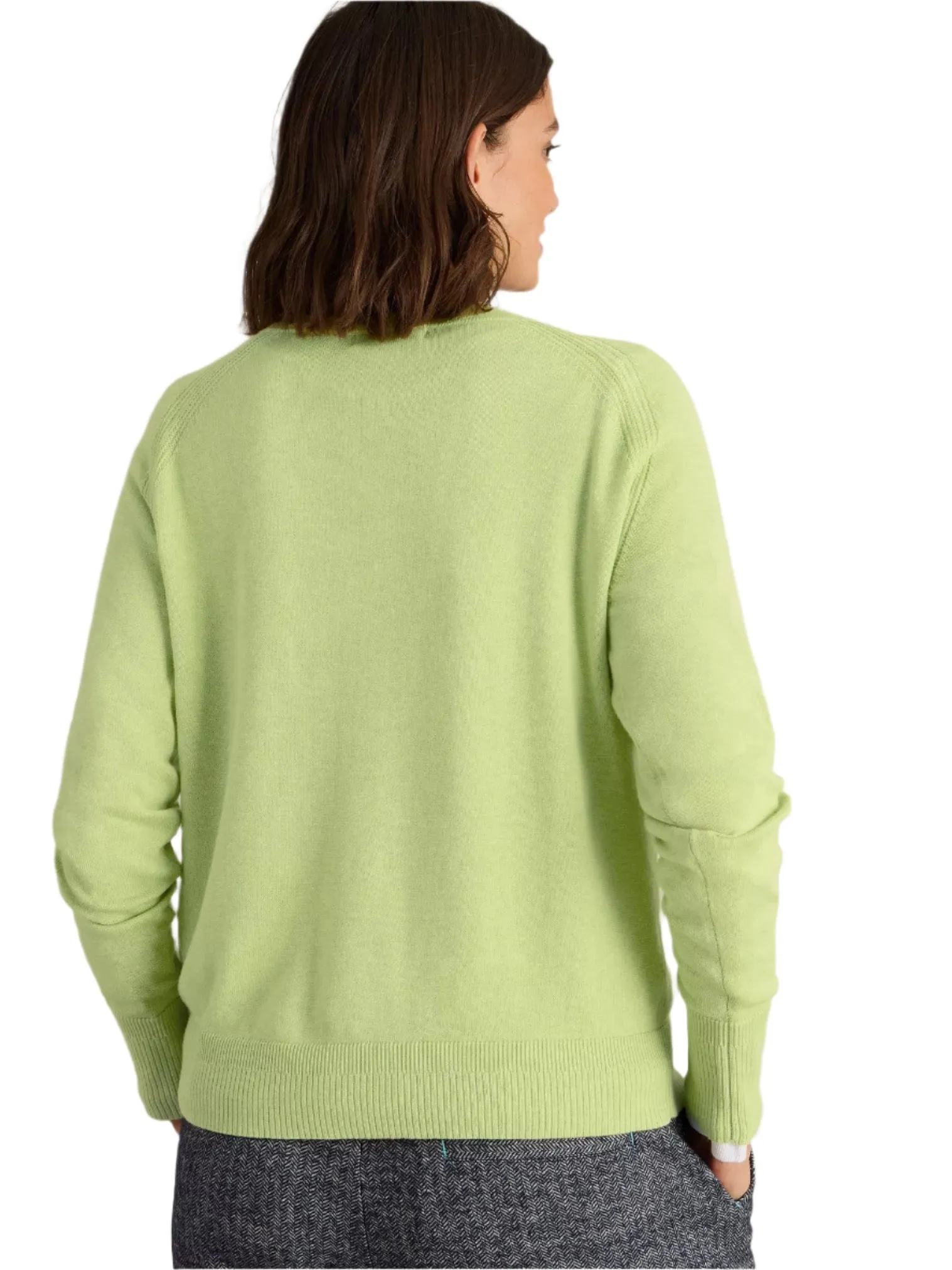 White Stuff Lulu Crew Neck Cardi in Bright Yellow