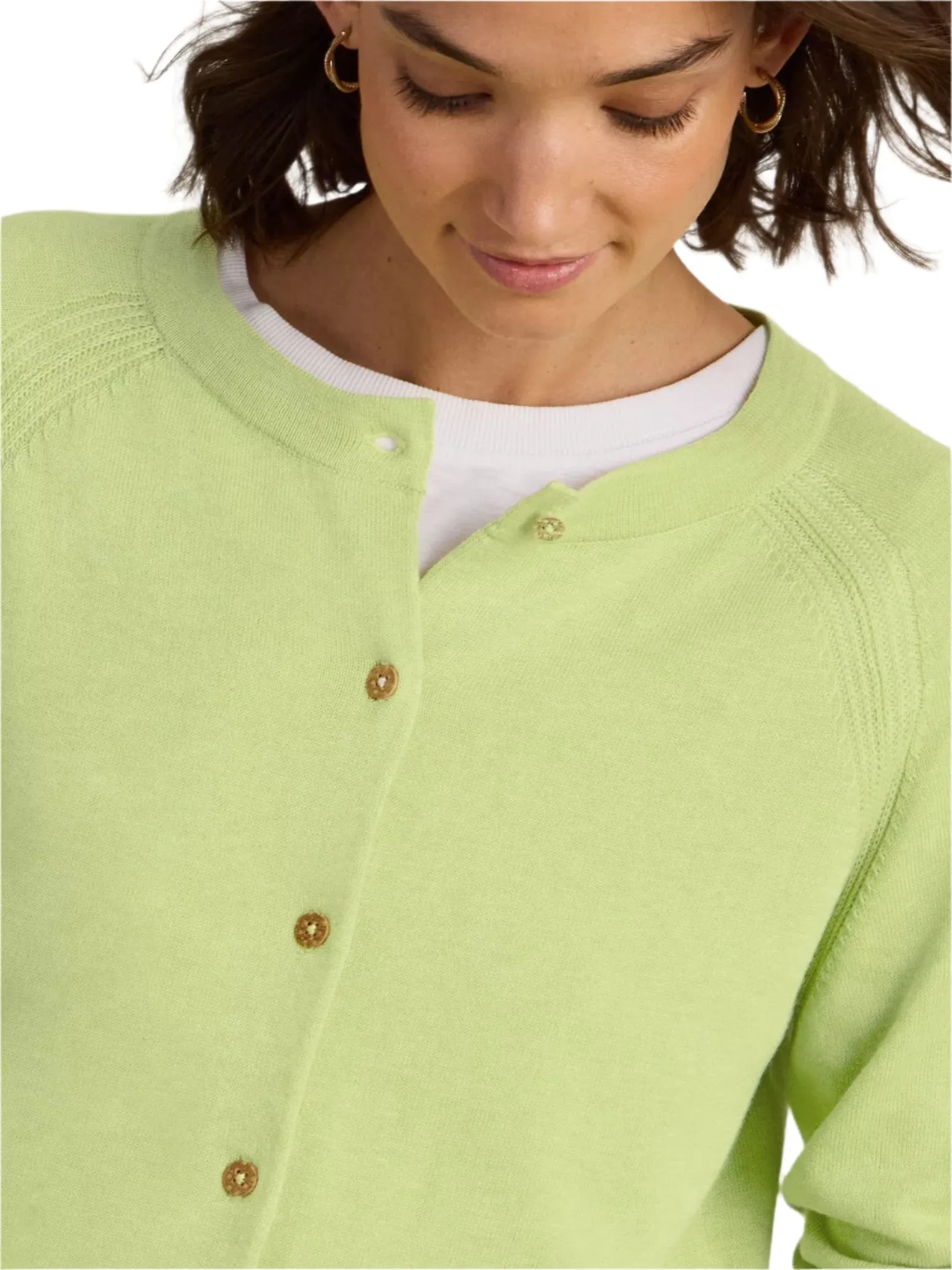 White Stuff Lulu Crew Neck Cardi in Bright Yellow