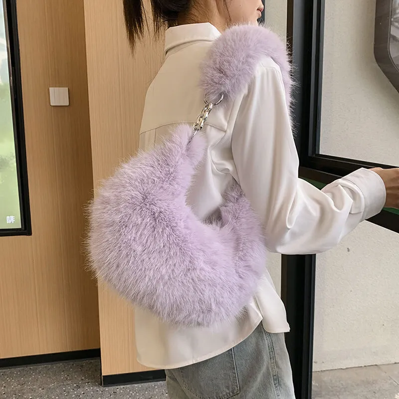 Winter Fox Fur Crossbody Bags For Women-Showtown