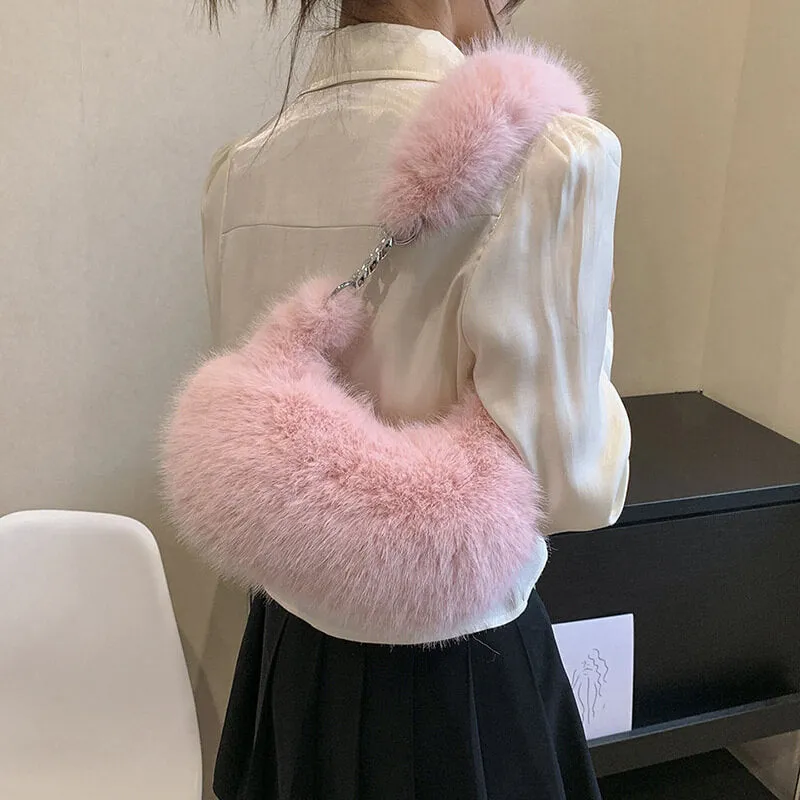 Winter Fox Fur Crossbody Bags For Women-Showtown