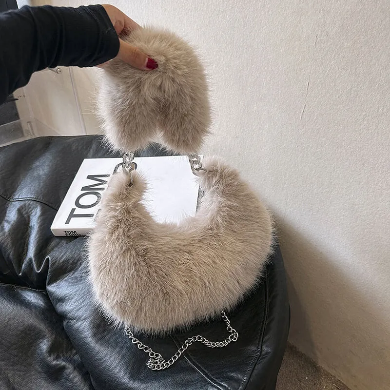 Winter Fox Fur Crossbody Bags For Women-Showtown