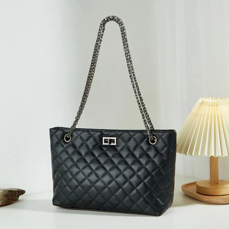Women's One-shoulder Crossbody Bag with Shimmering Chain Strap