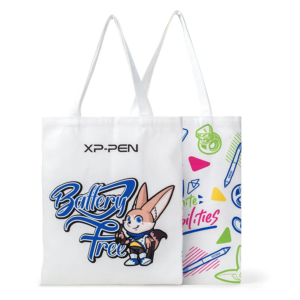 XP-Pen ACB01 400mm x 300mm Canvas Tote Cotton Bag with Inside Compartment for Tablets Books Storage
