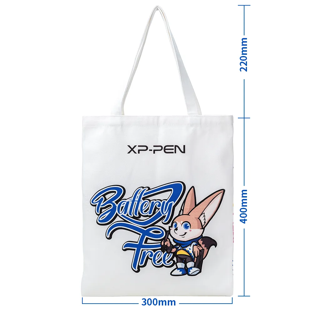 XP-Pen ACB01 400mm x 300mm Canvas Tote Cotton Bag with Inside Compartment for Tablets Books Storage