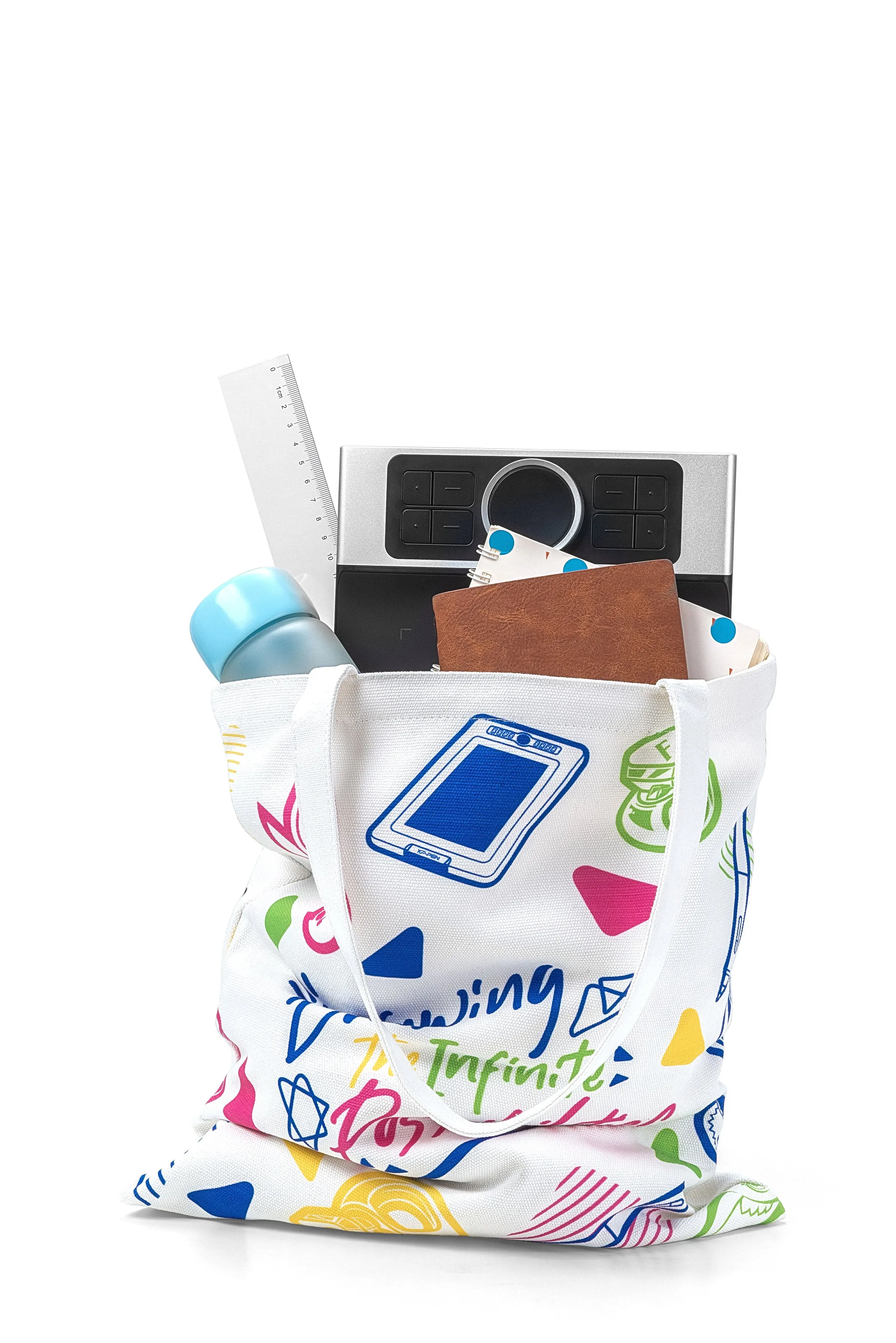 XP-Pen ACB01 400mm x 300mm Canvas Tote Cotton Bag with Inside Compartment for Tablets Books Storage