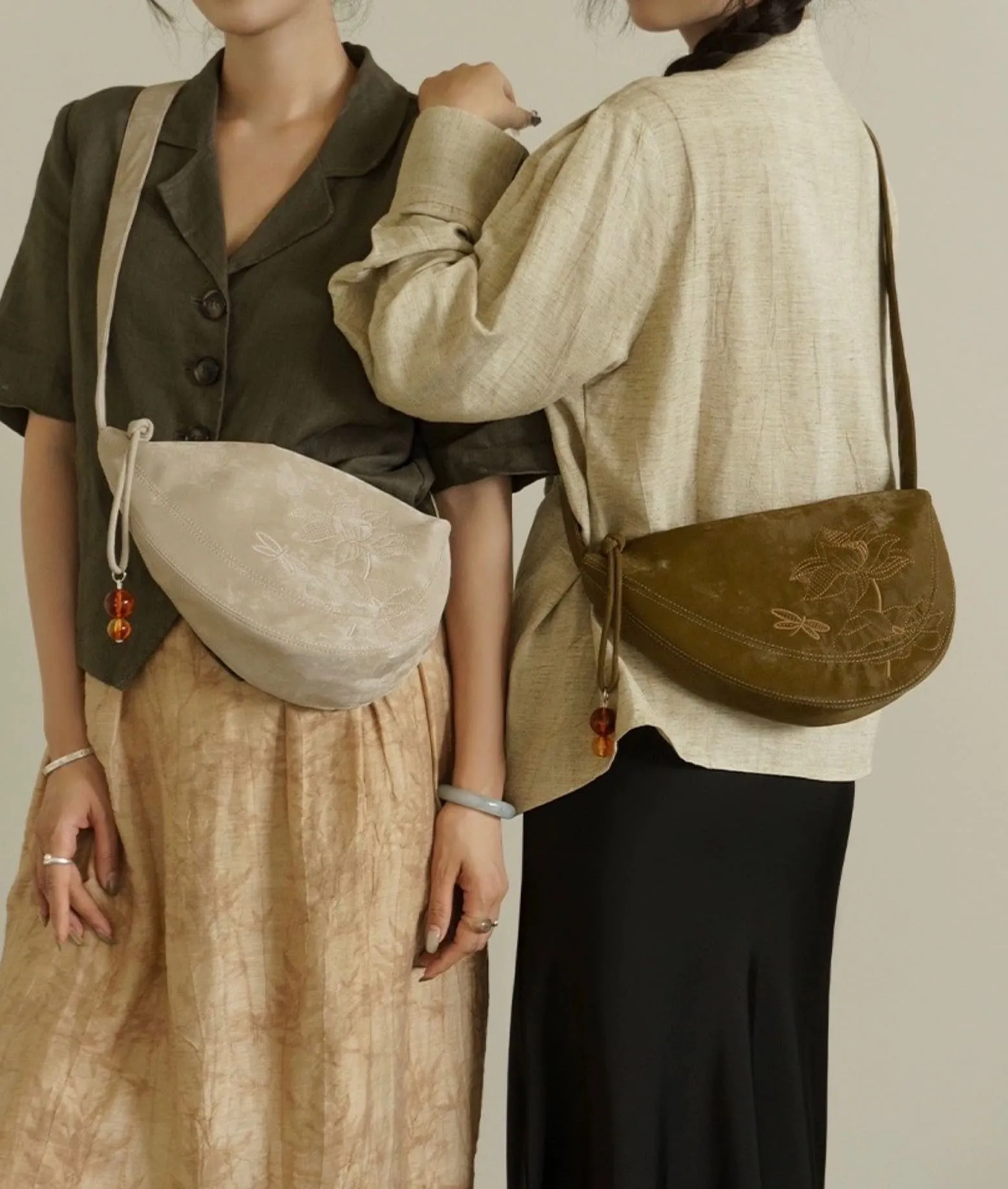 ZEN GARDEN embroidered saddle bag