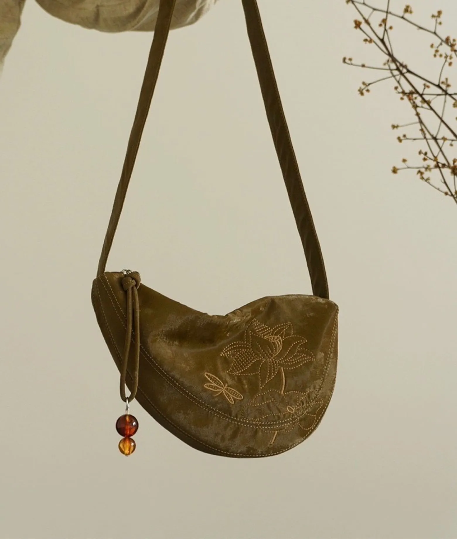 ZEN GARDEN embroidered saddle bag
