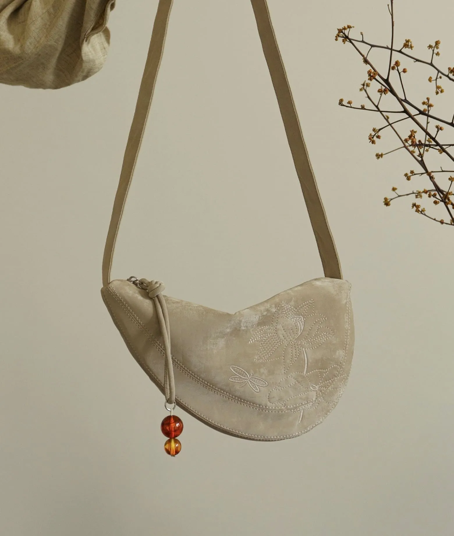 ZEN GARDEN embroidered saddle bag