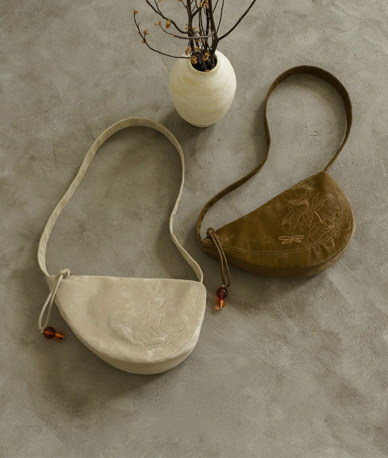 ZEN GARDEN embroidered saddle bag