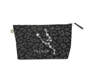 Zodiac Black Leopard Large Makeup Bag  - Taurus